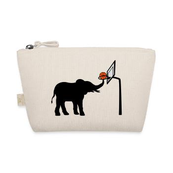 Basketball spielender Elefant Silhouette - Bio-Täschchen - Natur - Vorne