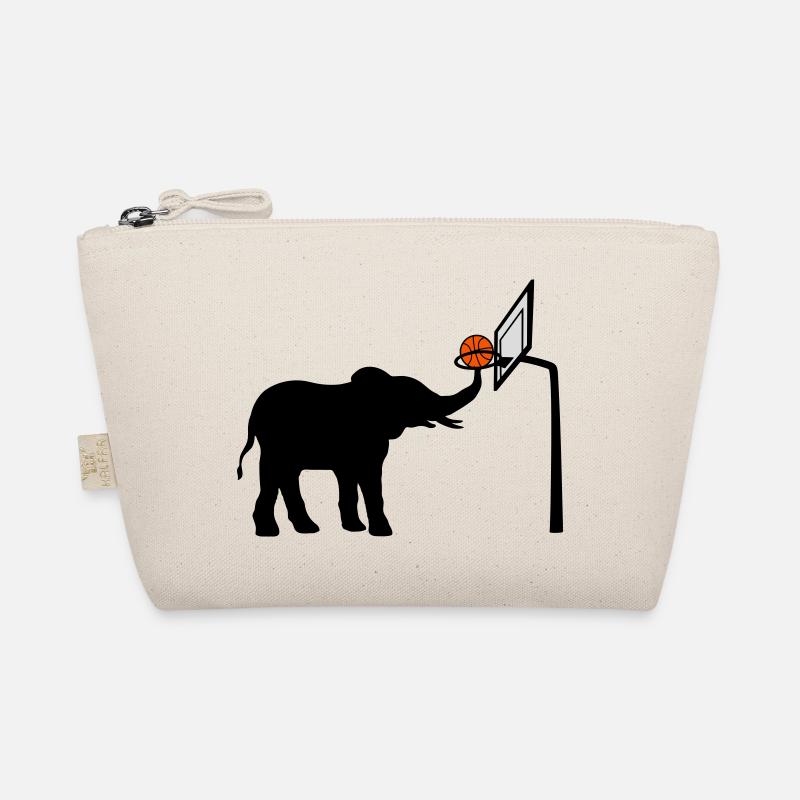 Basketball-playing elephant silhouette Organic Pouch