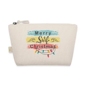 Merry Surf Christmas - Weihnachtsdesign - Bio-Täschchen - Natur - Vorne