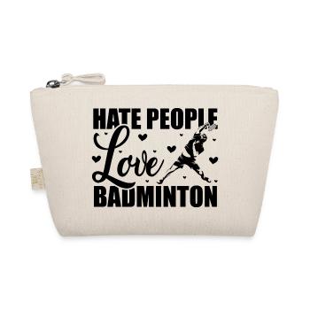 Hate People Love Badminton Graphic Player Shuttlec - Bio-Täschchen - Natur - Vorne