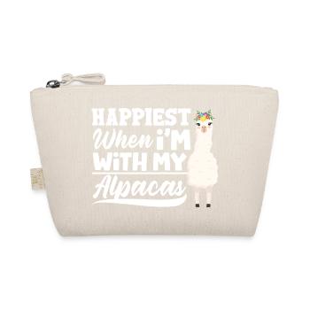 Mammals LLamas Alpaca Happiest When Im With My - Organic Pouch - nature - Front