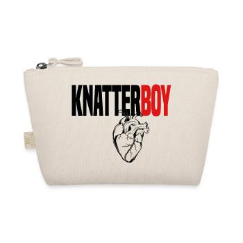 Knatterboy with Heart und rot Aufreißer - Bio-Täschchen - Natur - Vorne