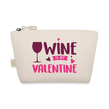 Wine is my Valentine - Le vin est ma Valentine - Organic Pouch - nature - Front