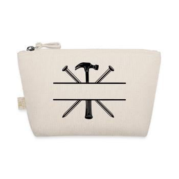 Carpenter logo nails and hammer - Organic Pouch - nature - Front