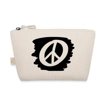 Peace Sign Drawing Peace Sketch black - Organic Pouch - nature - Front