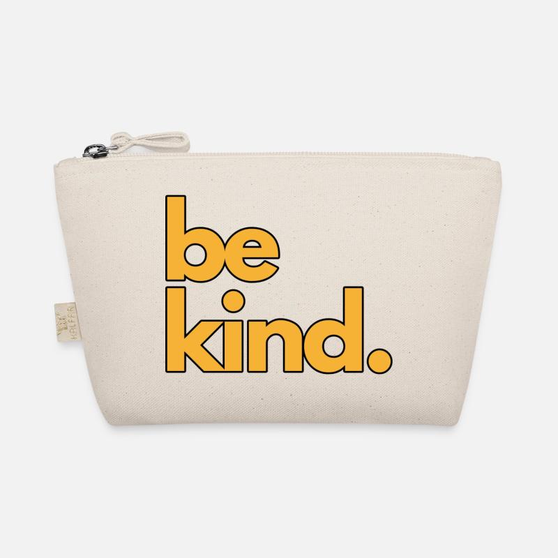 Be Kind Gelber Schriftzug - Bio-Täschchen - Natur
