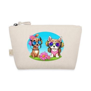 Zwei hund mit sonnenbrille - Bio-Täschchen - Natur - Vorne