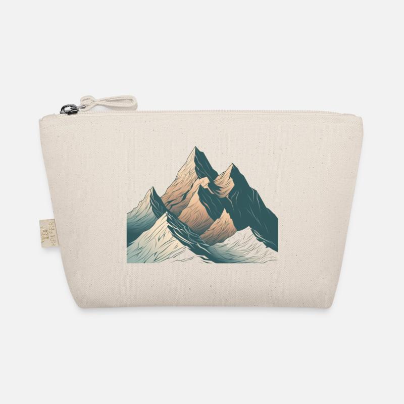 Minimalistisches Berg, Alpen Motiv - Bio-Täschchen - Natur