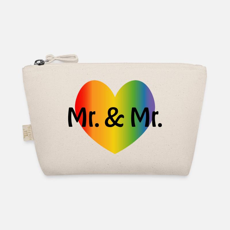 Regenbogen Mr and Mr 2 rainbow Herz LGBT lgbtqi Bio-Täschchen