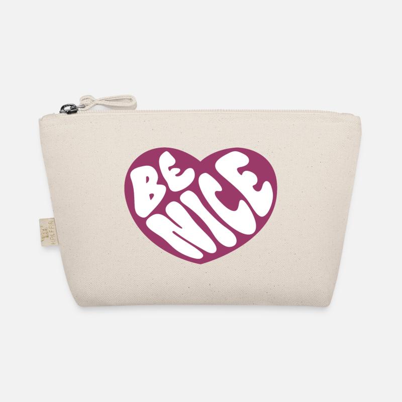 Be Nice Herz Design - Bio-Täschchen - Natur