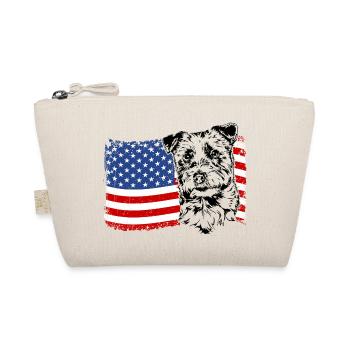 Jack Russell Terrier America Flag Dogs Wilsigns - Organic Pouch - nature - Front