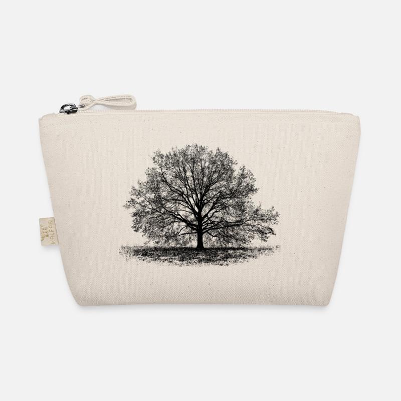 Baum in Schwarz Bio-Täschchen