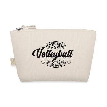 Loving Volleyball Girl Power I Spruch Logo Mädchen - Bio-Täschchen - Natur - Vorne