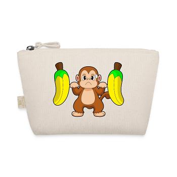 Monkey Bodybuilder Barbell Bodybuilding - Organic Pouch - nature - Front