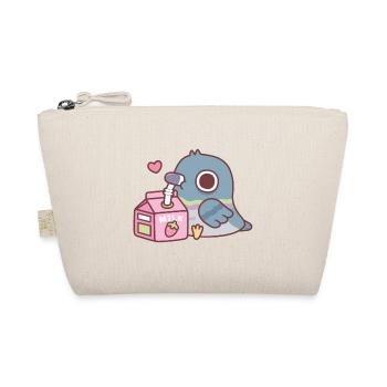 Cute Pigeon Loves Drinking Strawberry Milk - Organic Pouch - nature - Front