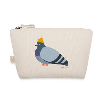 Coole Taube trägt eine Mütze, ähh Beanie natürlich - Bio-Täschchen - Natur - Vorne