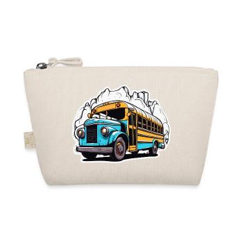 Bus / school bus / yellow / comic / old school - Organic Pouch - nature - Front