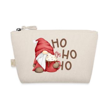 Weihnachtswichtel mit Schokotasse - Bio-Täschchen - Natur - Vorne