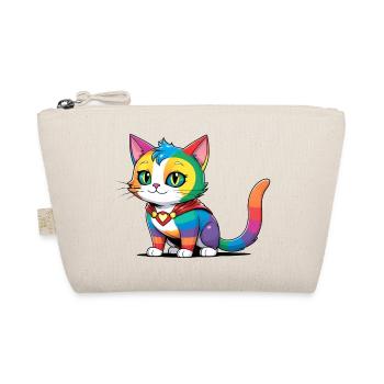 Superhelden LGBT Regenbogen Katze - Bio-Täschchen - Natur - Vorne