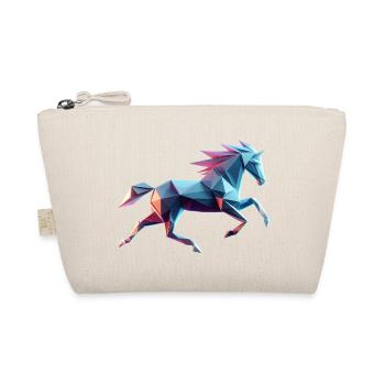 galloping horse origami geometric 3d neon - Organic Pouch - nature - Front