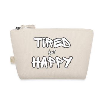Tired but Happy white - Organic Pouch - nature - Front