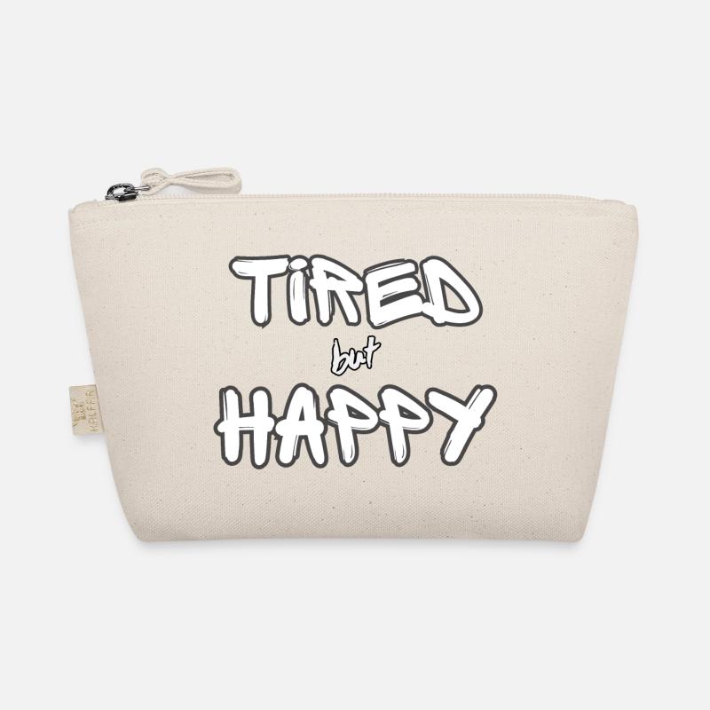 Tired but Happy white - Bio-Täschchen - Natur