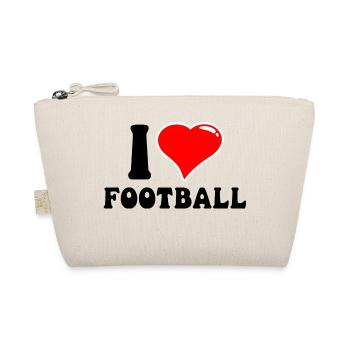 I love Football I ❤️ Football – American Football - Bio-Täschchen - Natur - Vorne
