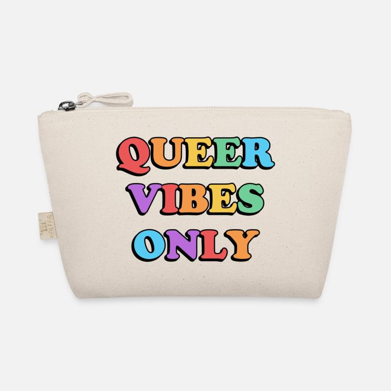 Queer Vibes Only rainbow colors Organic Pouch