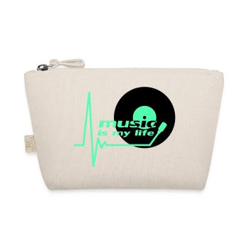 Music is my Life Pulse Heartbeat Vinyl Music Logo - Organic Pouch - nature - Front