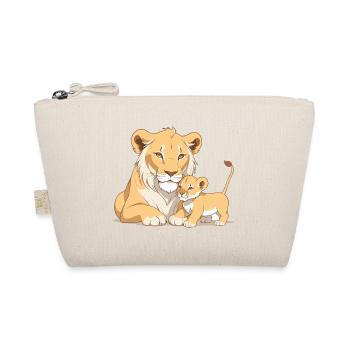 Lion Mom with Child - Organic Pouch - nature - Front