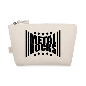 Heavy Metal Rocks Hard Rock Music Text Stars Logo - Organic Pouch - nature - Front