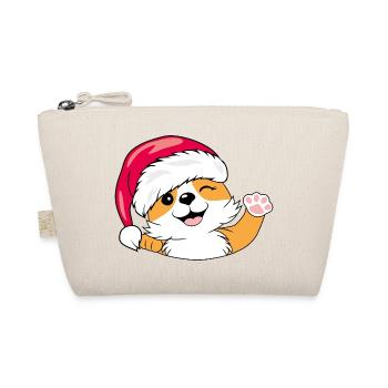 Waving Santa Corgi dog - Organic Pouch - nature - Front