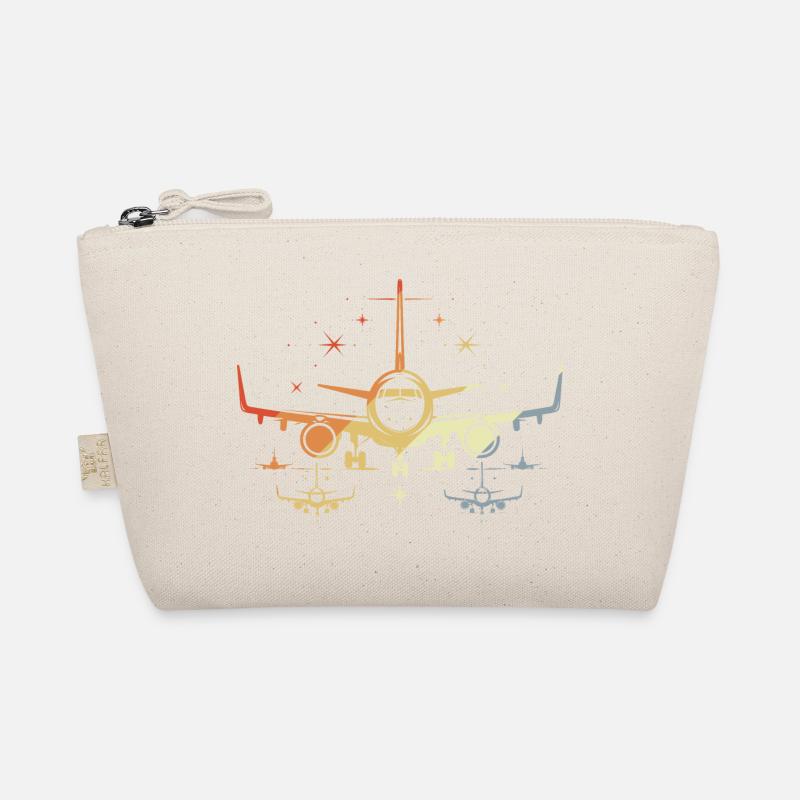 Flugzeuge Grafik Retro - Bio-Täschchen - Natur