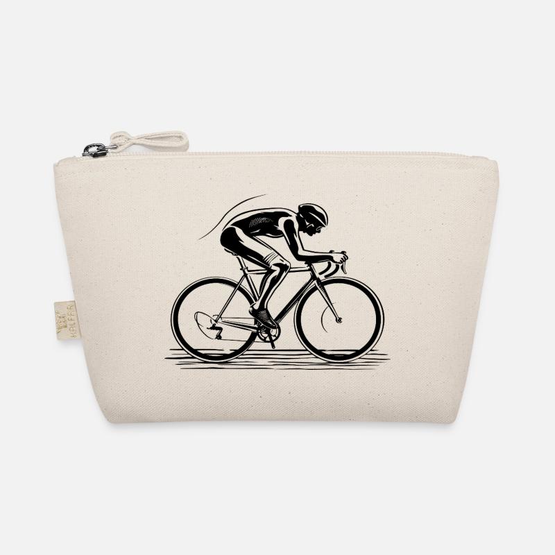 Cyclist Drawing Organic Pouch