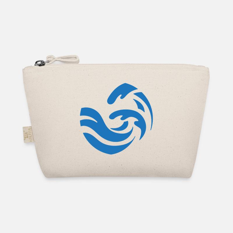 simple blue wave design Organic Pouch