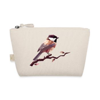 Geometric Songbird – Elegant Polygon Art - Organic Pouch - nature - Front