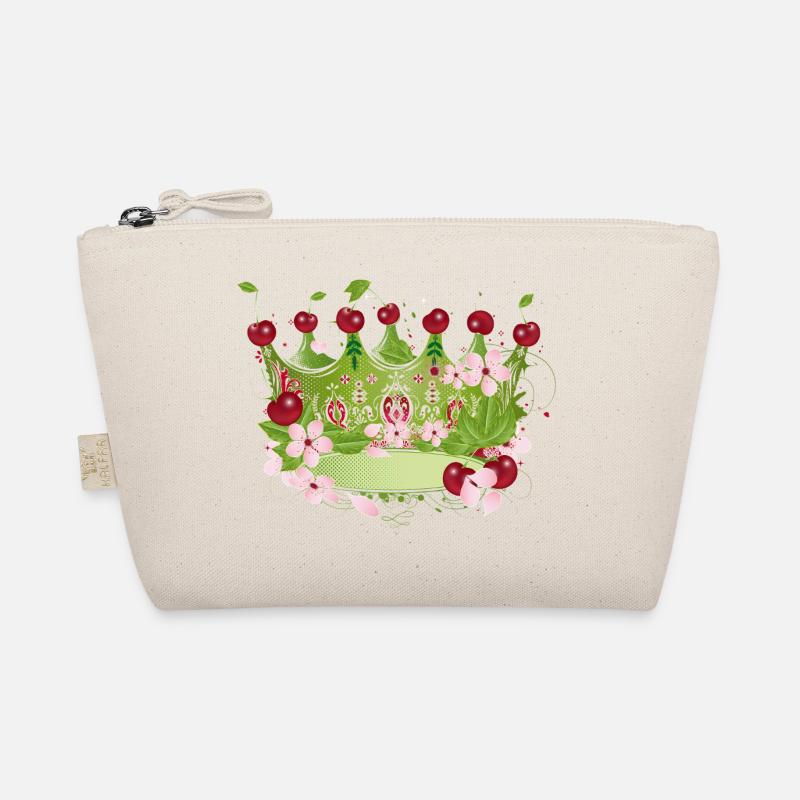 Motiv einer Kirschenkrone mit Blüten und Blättern Bio-Täschchen