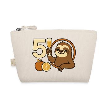 Relaxed for 5 years – sloth style - Organic Pouch - nature - Front