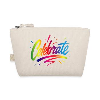 Celebrate – Bunter Schriftzug voller Freude - Bio-Täschchen - Natur - Vorne