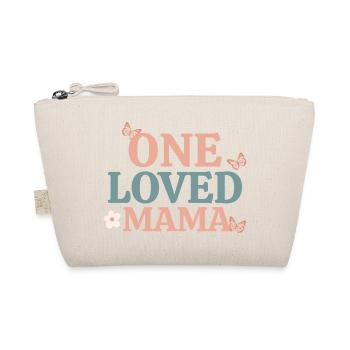 One Loved Mama Retro Butterfly Design - Organic Pouch - nature - Front