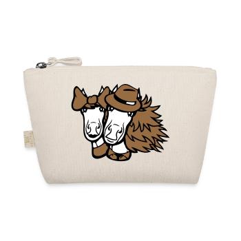 2 Chevaux Homme Femme Amoureux Saint Valentin Amour - Trousse biologique - nature - Devant