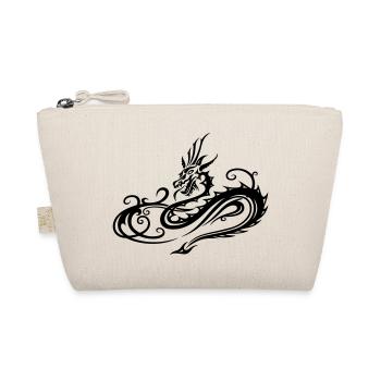 Tribal dragon in heart shape motif - Organic Pouch - nature - Front