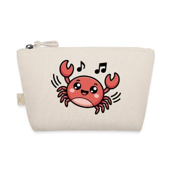 Happy Singing Crab Cartoon Design - Organic Pouch - nature - Front