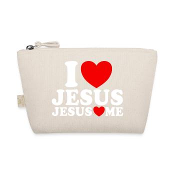I love Jesus Jesus loves me Christian faith - Organic Pouch - nature - Front