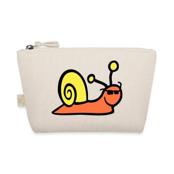 Snail Sunglasses Cute Cute Happy Cool - Organic Pouch - nature - Front
