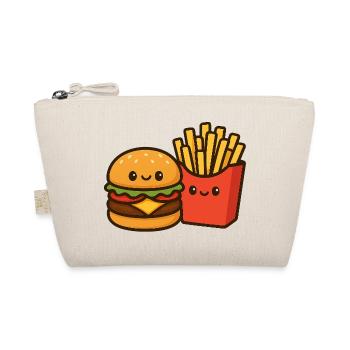 Kawaii Burger & Pommes Duo - Bio-Täschchen - Natur - Vorne