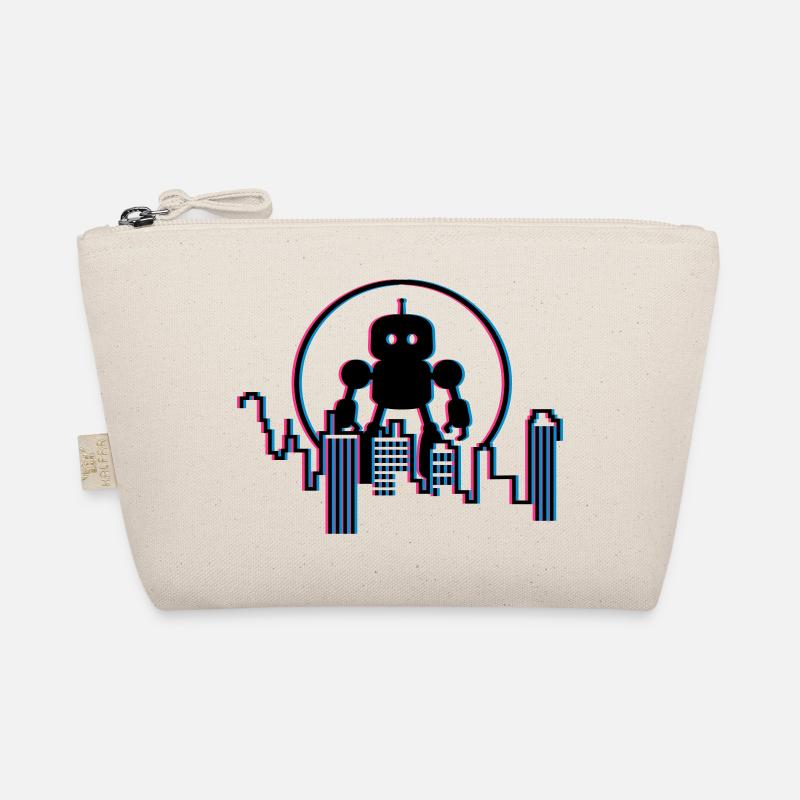 Roboter City Skyline – 3D Sci-Fi Zukunft Design Bio-Täschchen