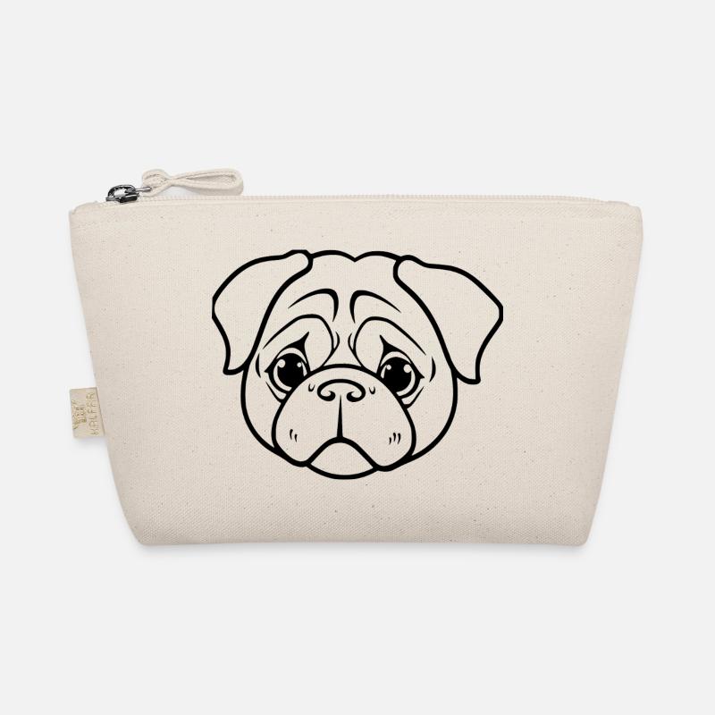 Mops Hunde T-shirt Geschenkidee - Bio-Täschchen - Natur