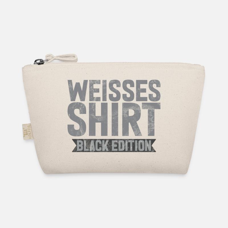 Weisses Shirt Black Edition Lustiger Spruch Bio-Täschchen
