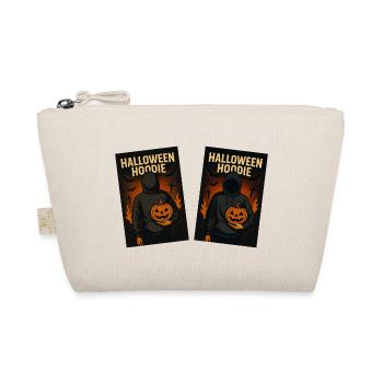 Halloween Hoodie Kürbis Glow - Bio-Täschchen - Natur - Vorne